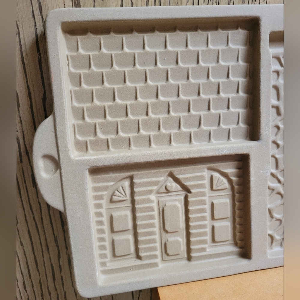 VTG 1992 PAMPERED CHEF KIT Gingerbread House Stoneware Mold, Piping Bag, Booklet - Picture 3 of 16